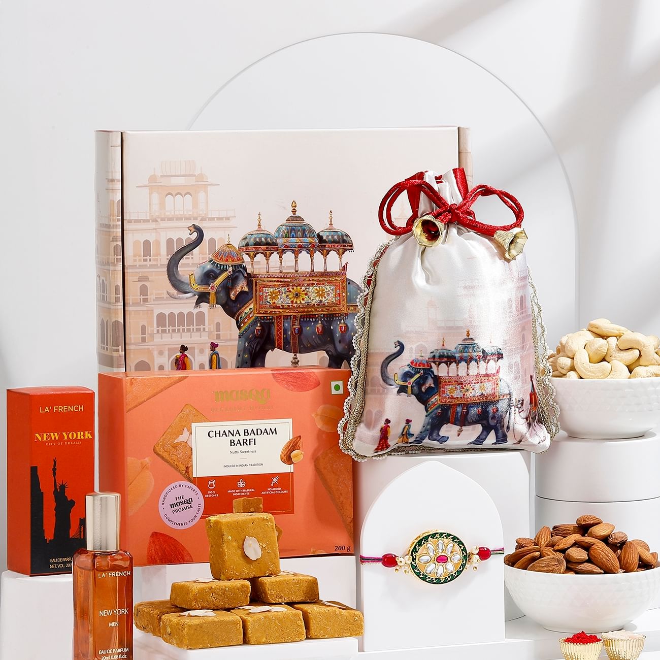 Kundan Elegance Rakhi Hamper