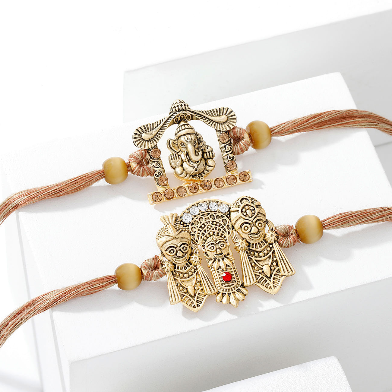 Lord Ganesha And Lord Jagannath Rakhi - Set of 2