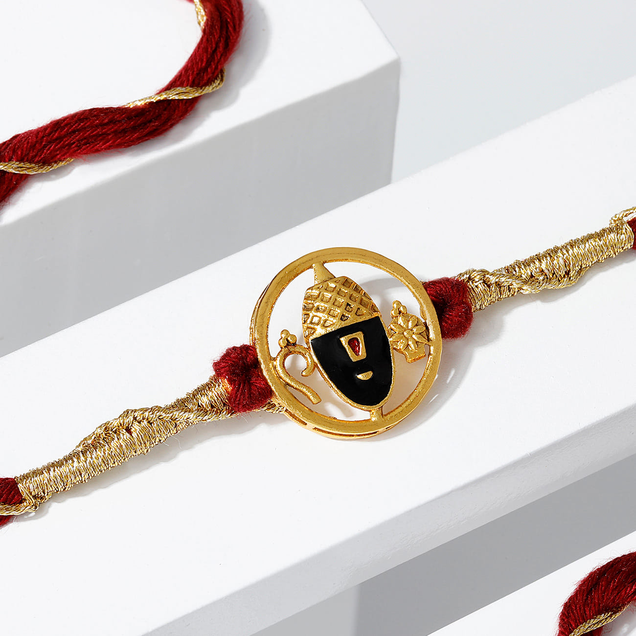 Lord Tirupati Balaji Golden Zardosi Rakhi