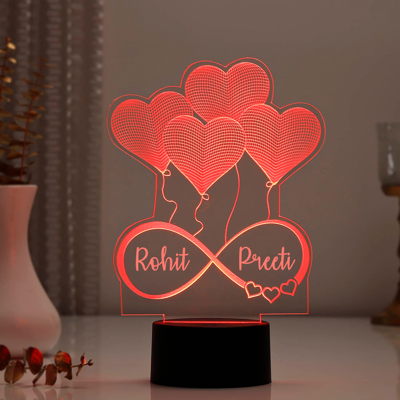 Love You To Infinity Personalized LED Lamp
