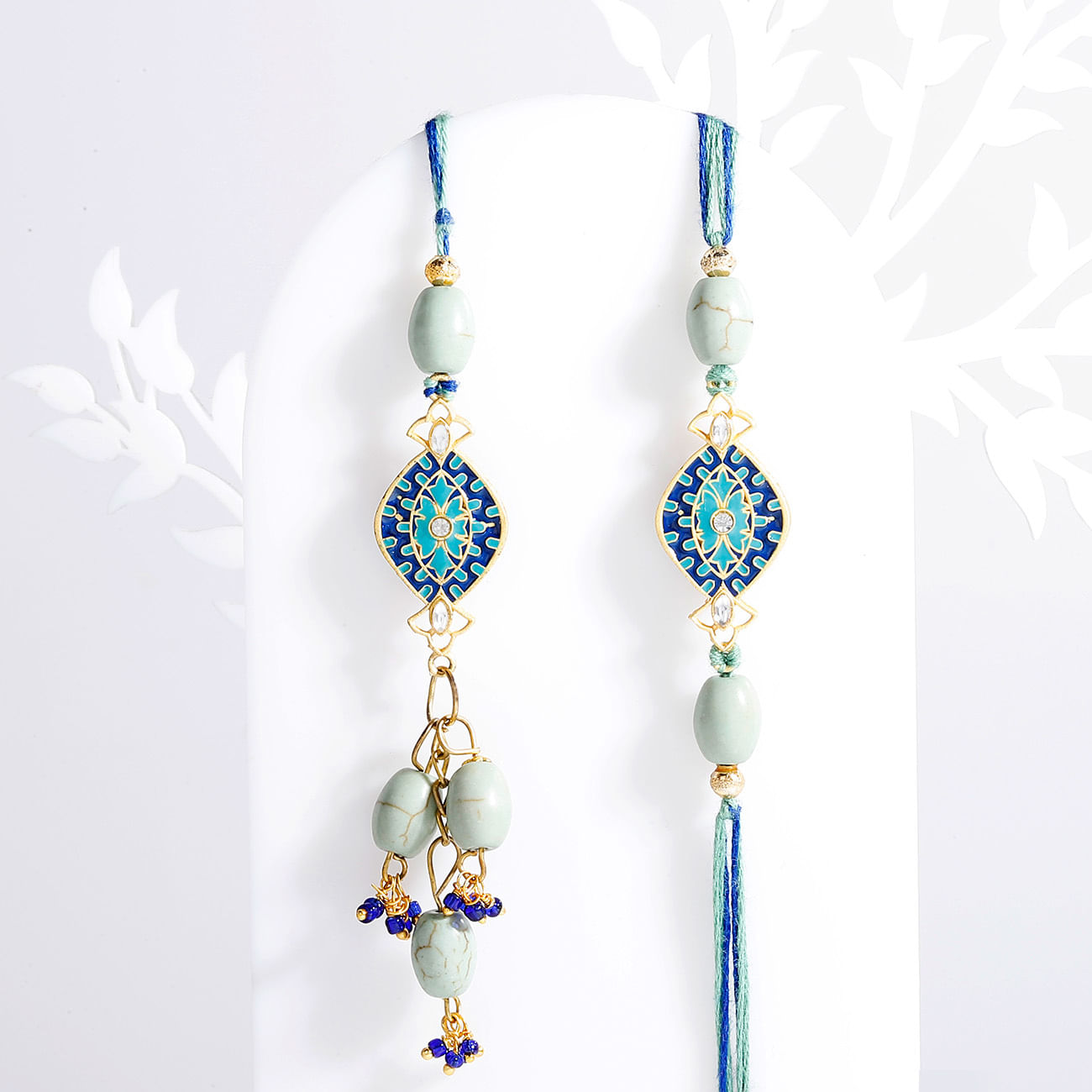 Meenakari And CZ Stone Work Bhaiya Bhabhi Rakhi