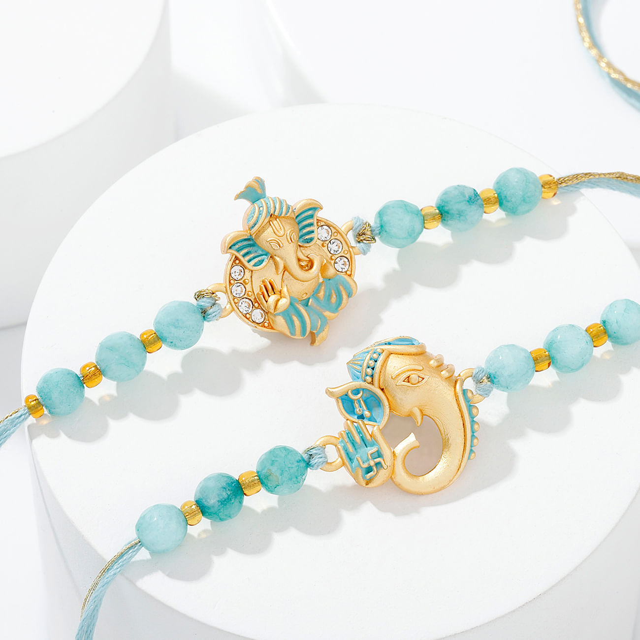 Meenakari Ganesh Rakhi - Set Of 2