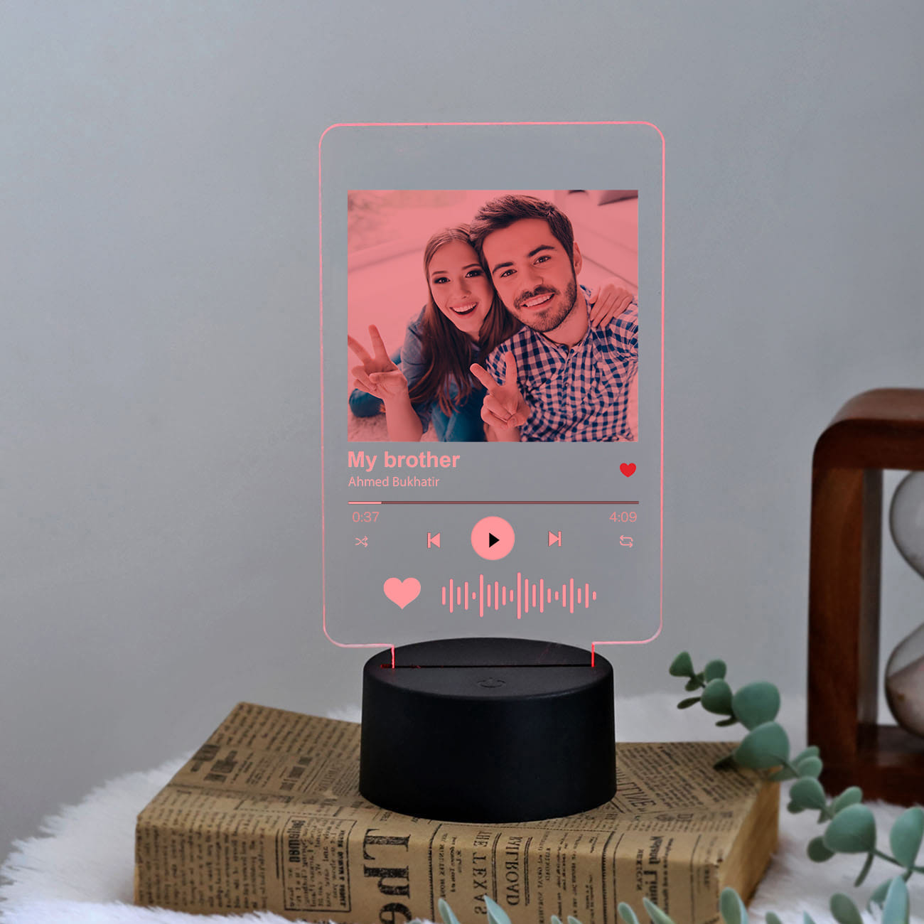 Musical Love Personalized LED Lamp For Brother