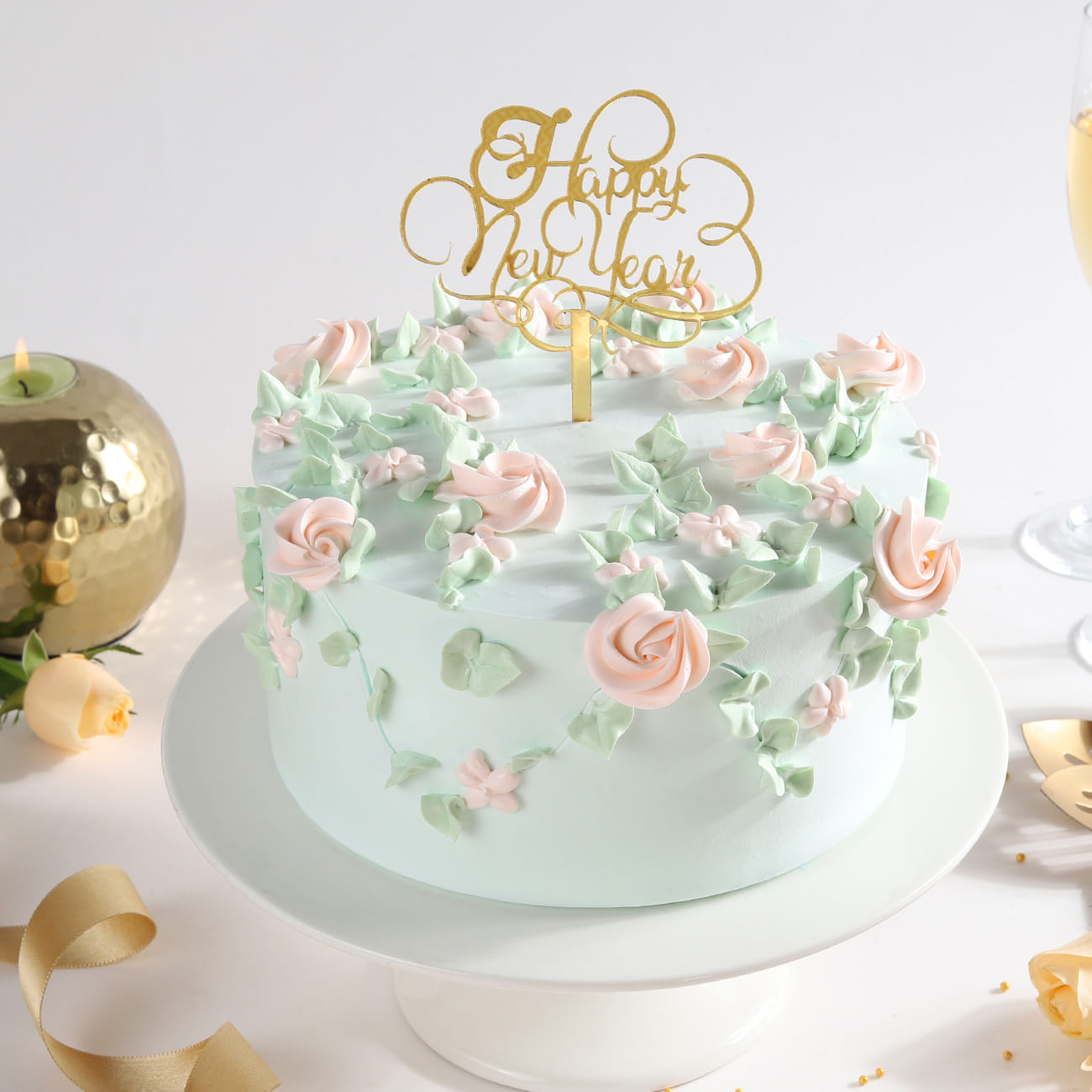 Pastel Beauty New Year Cake (1 Kg)