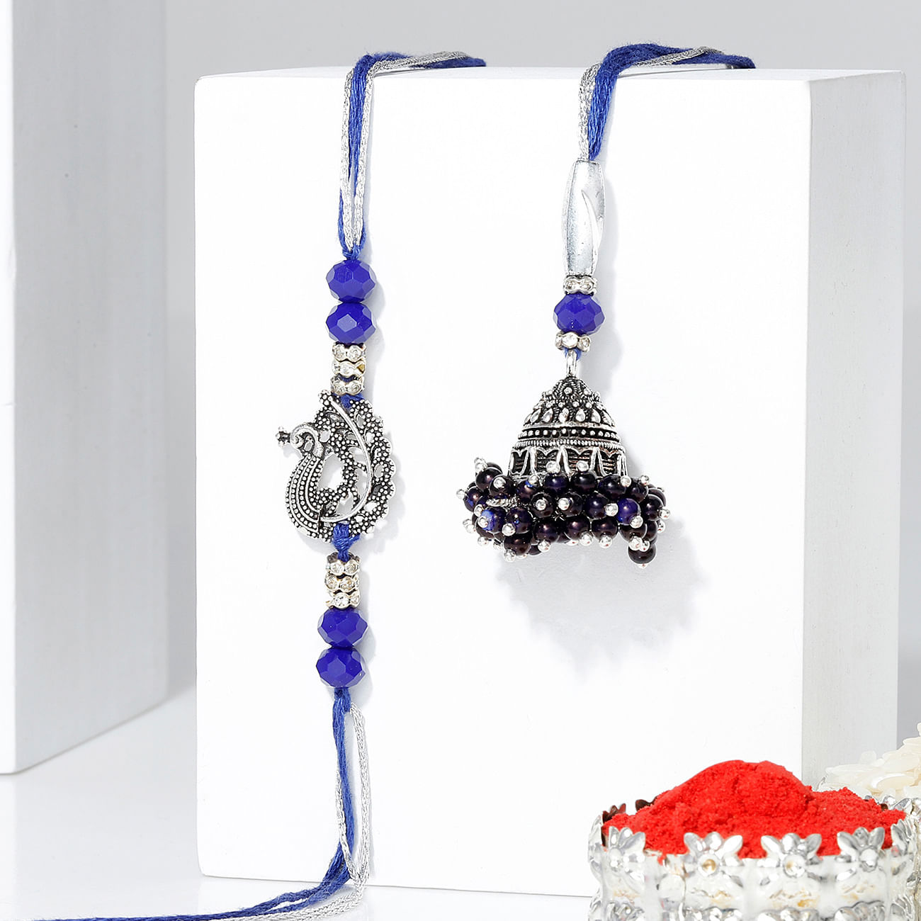 Peacock Oxidized Bhaiya Bhabhi Rakhi