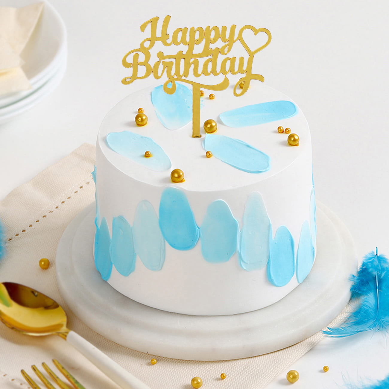 Pearls And Petals Mini Birthday Cake (300 Gm)