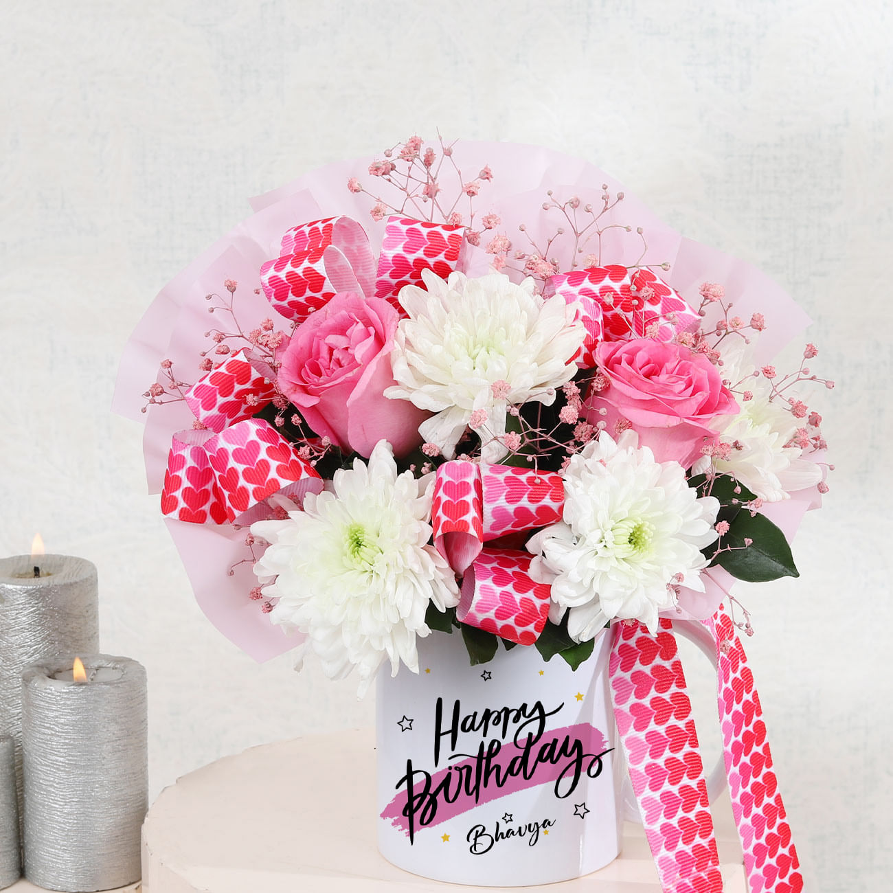 Personalized  Birthday Pastel Floral Mug