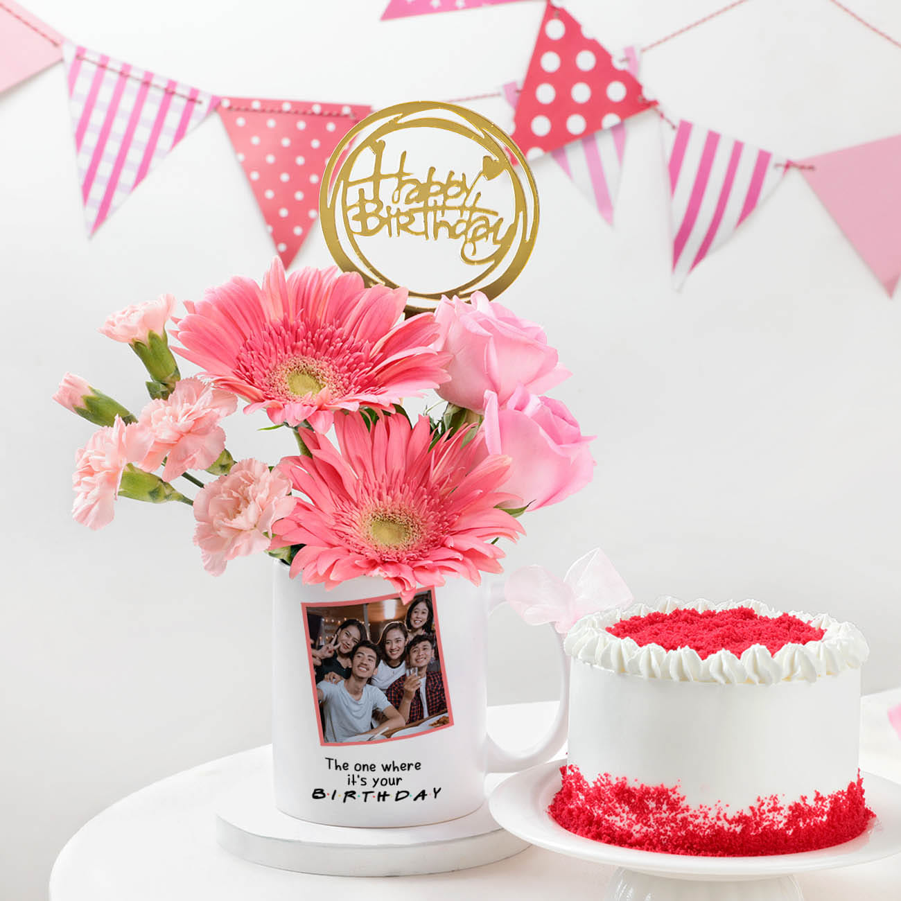 Personalized Burst Of Pink Birthday Combo