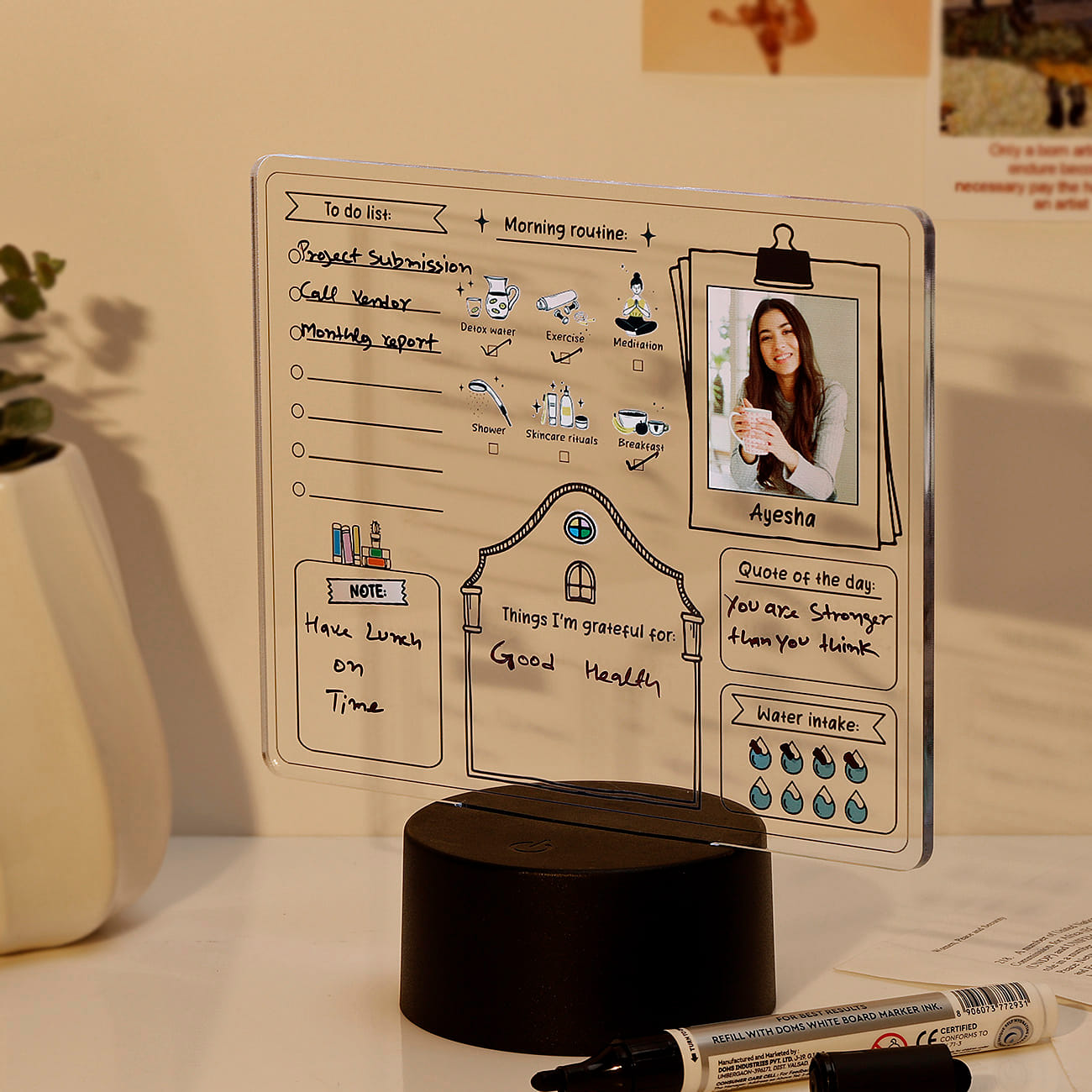 Personalized Daily Journal LED Lamp