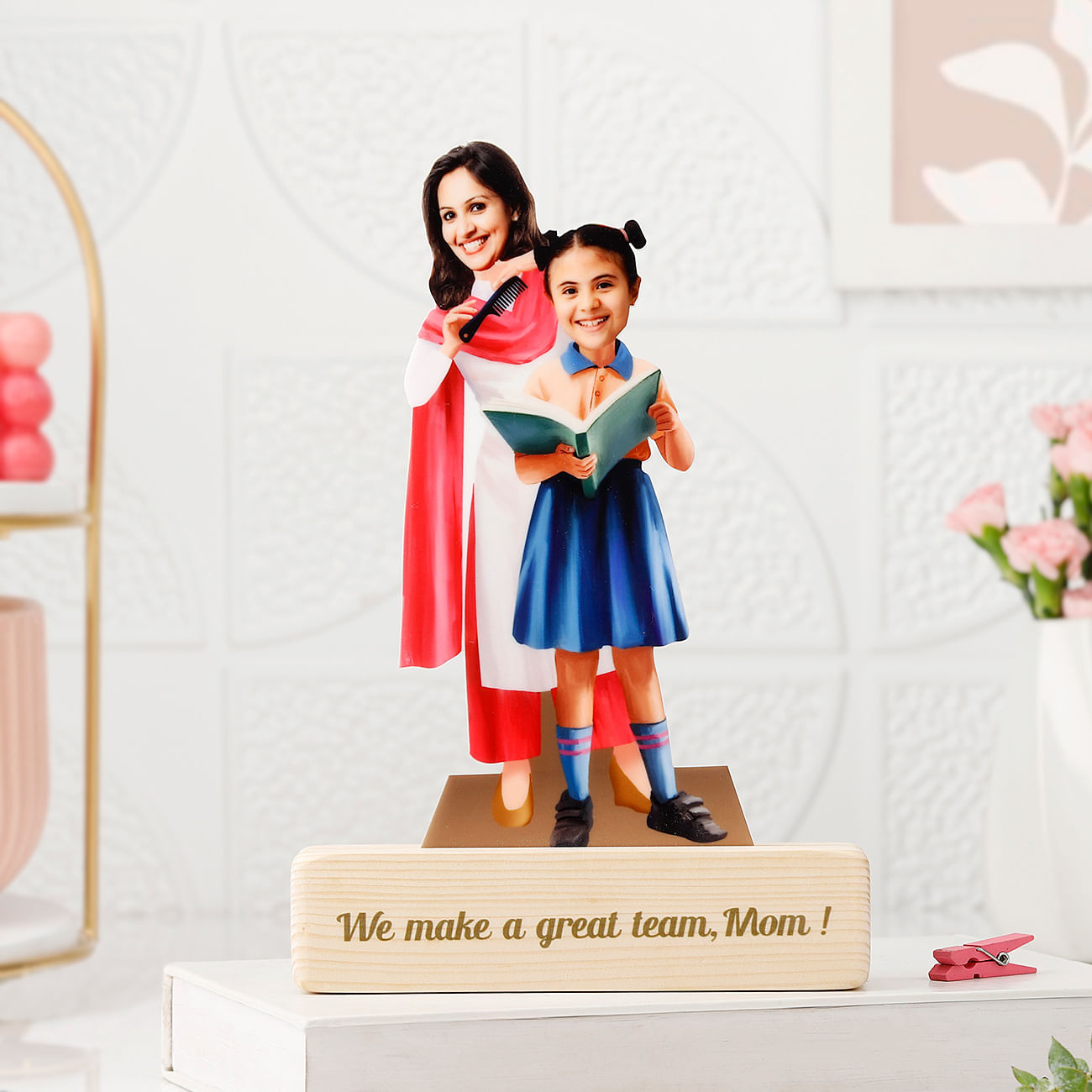 Personalized Mom And Daughter Caricature