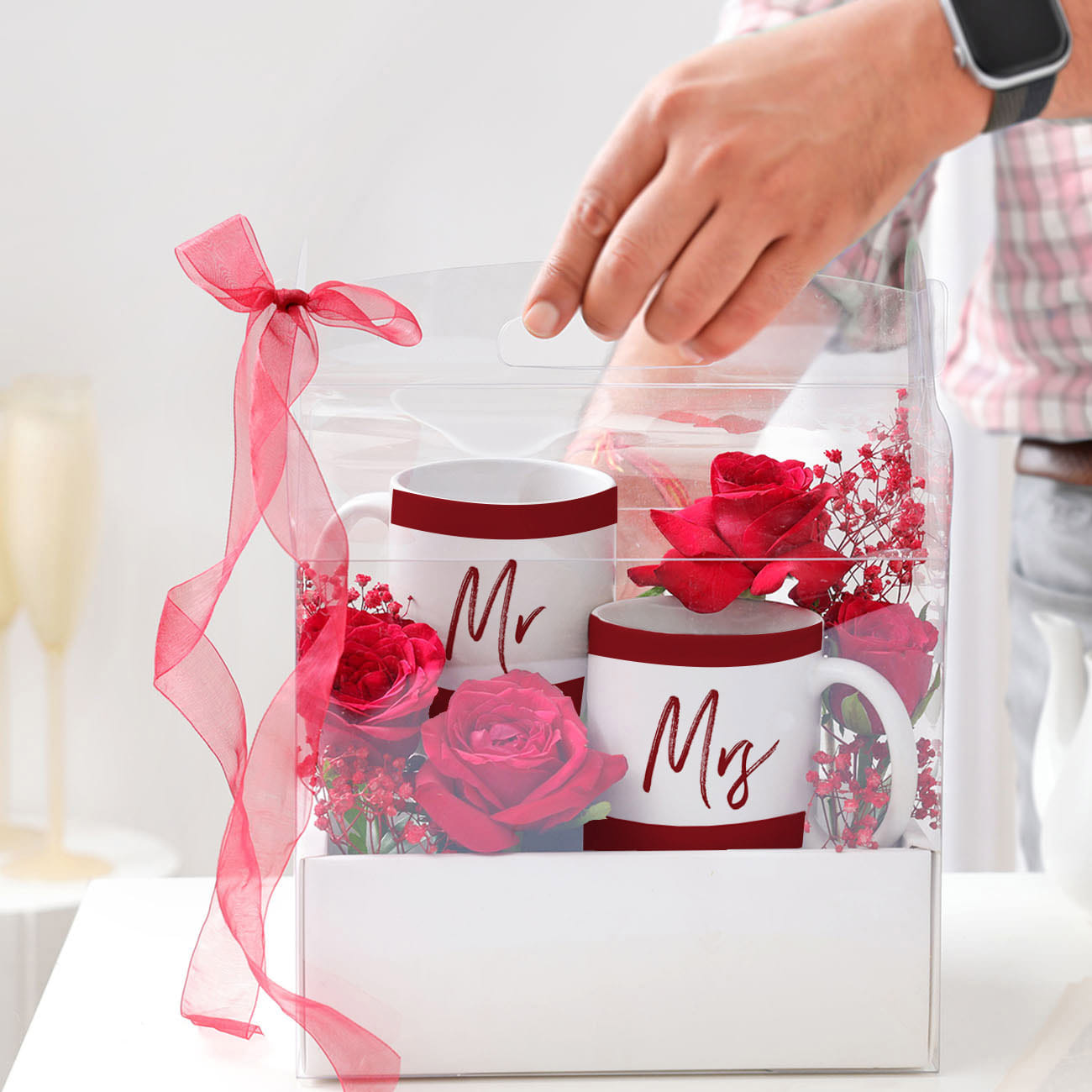Personalized Mr. And Mrs. Mugs With Blooms