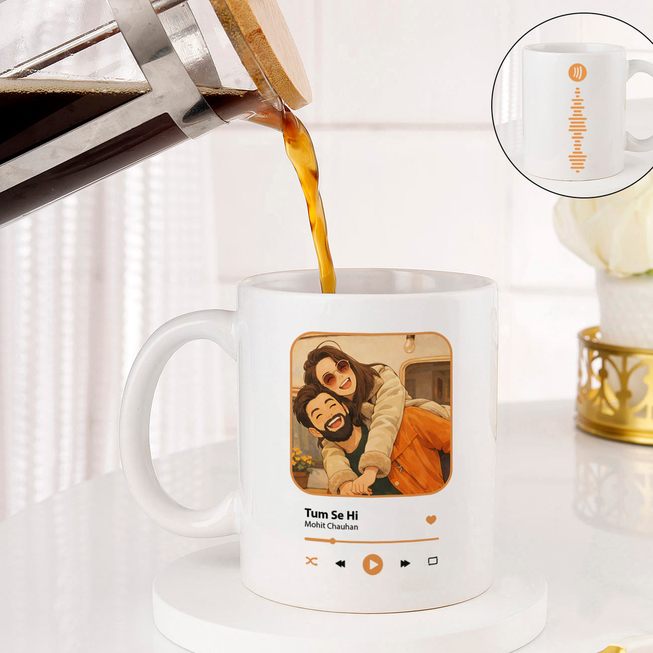 Personalized Our Song Spotify Photo Mug With Photo Code
