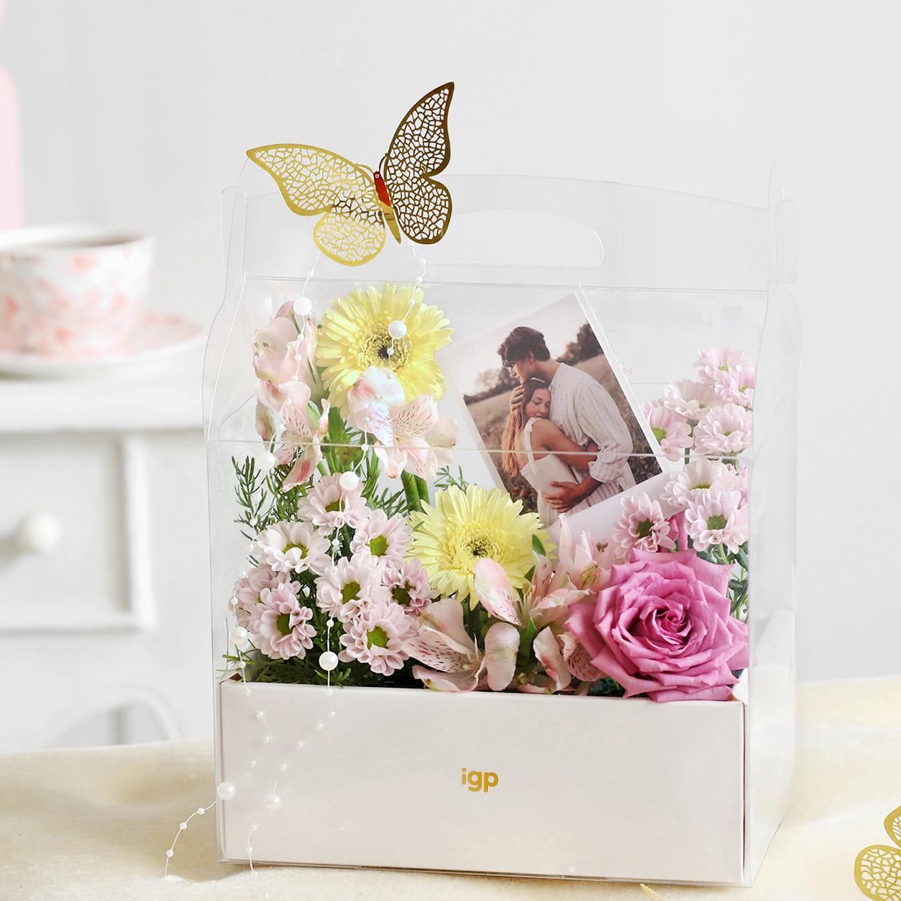 Personalized Polaroid & Floral Keepsake Gift Box