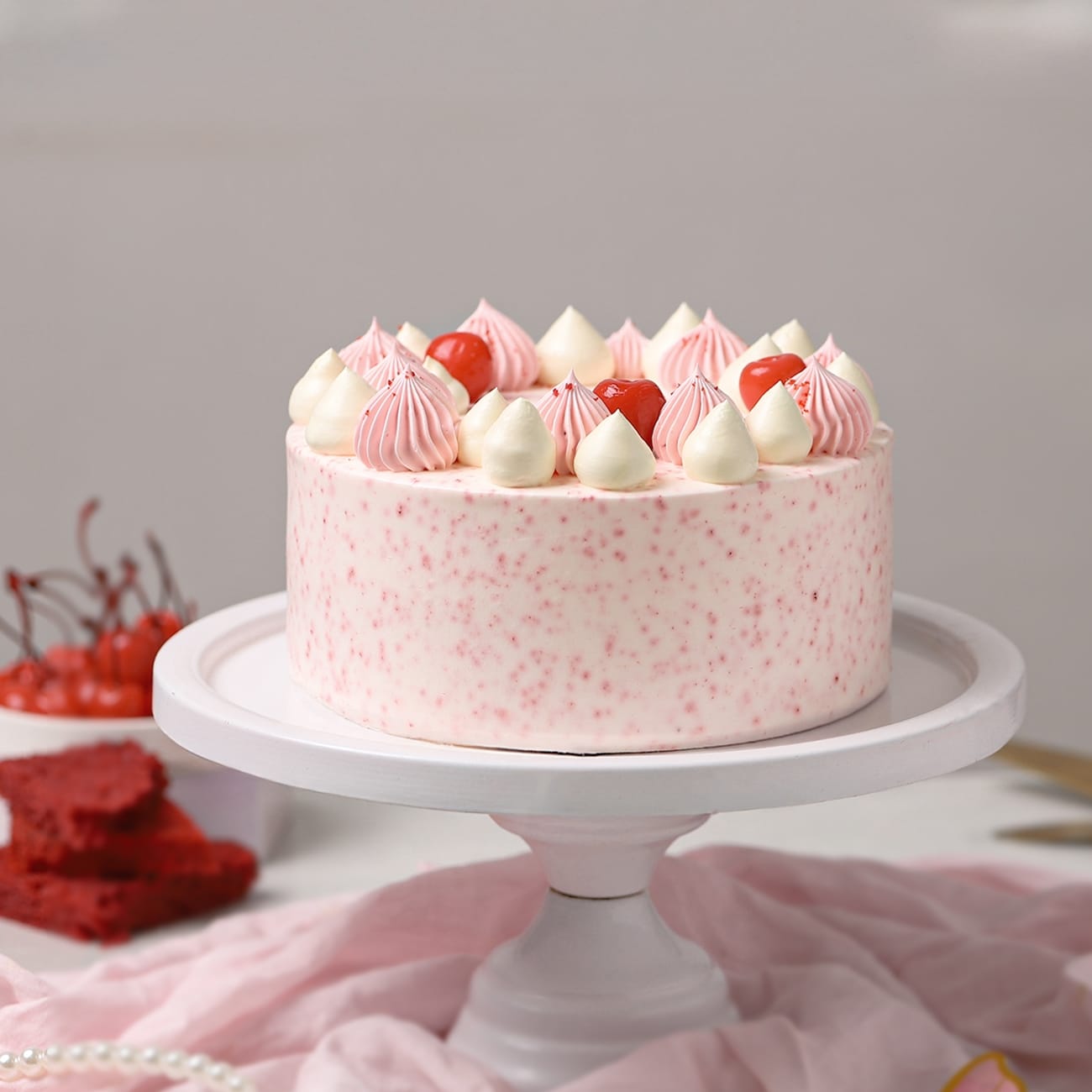 Pink Charm Red Velvet Cake