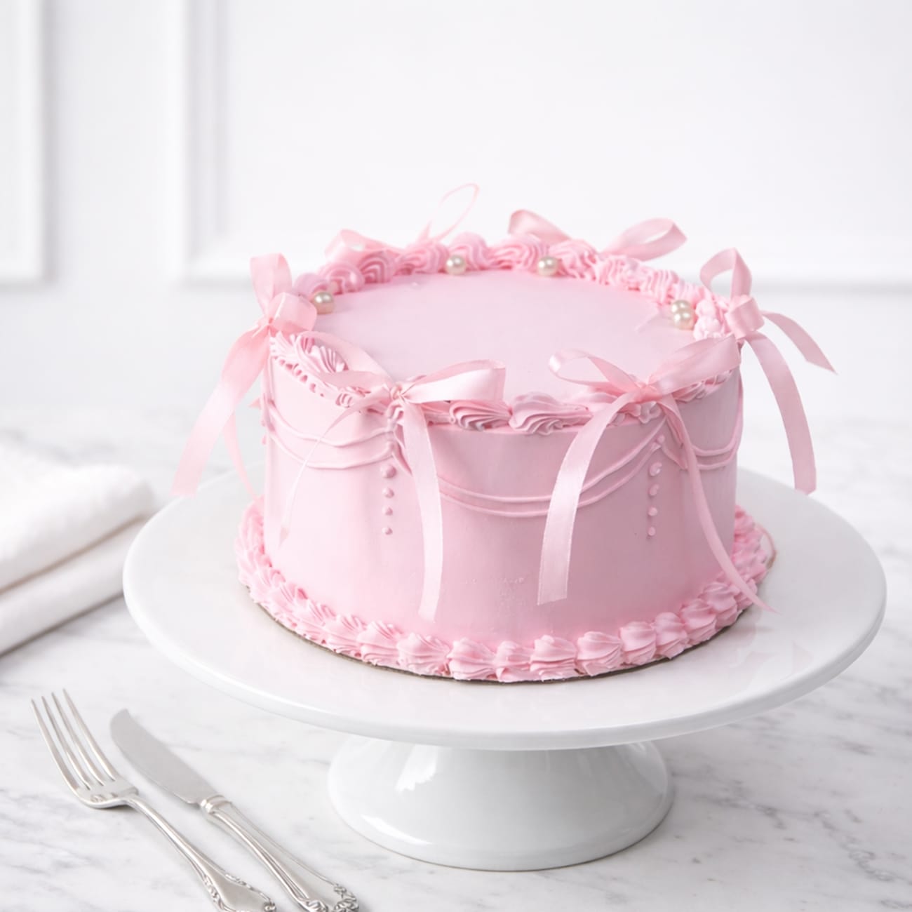 Pink Vintage Ribbon Cake