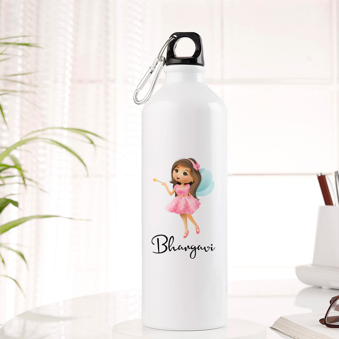 Pretty Princess Personalized Sipper Bottle For Girls