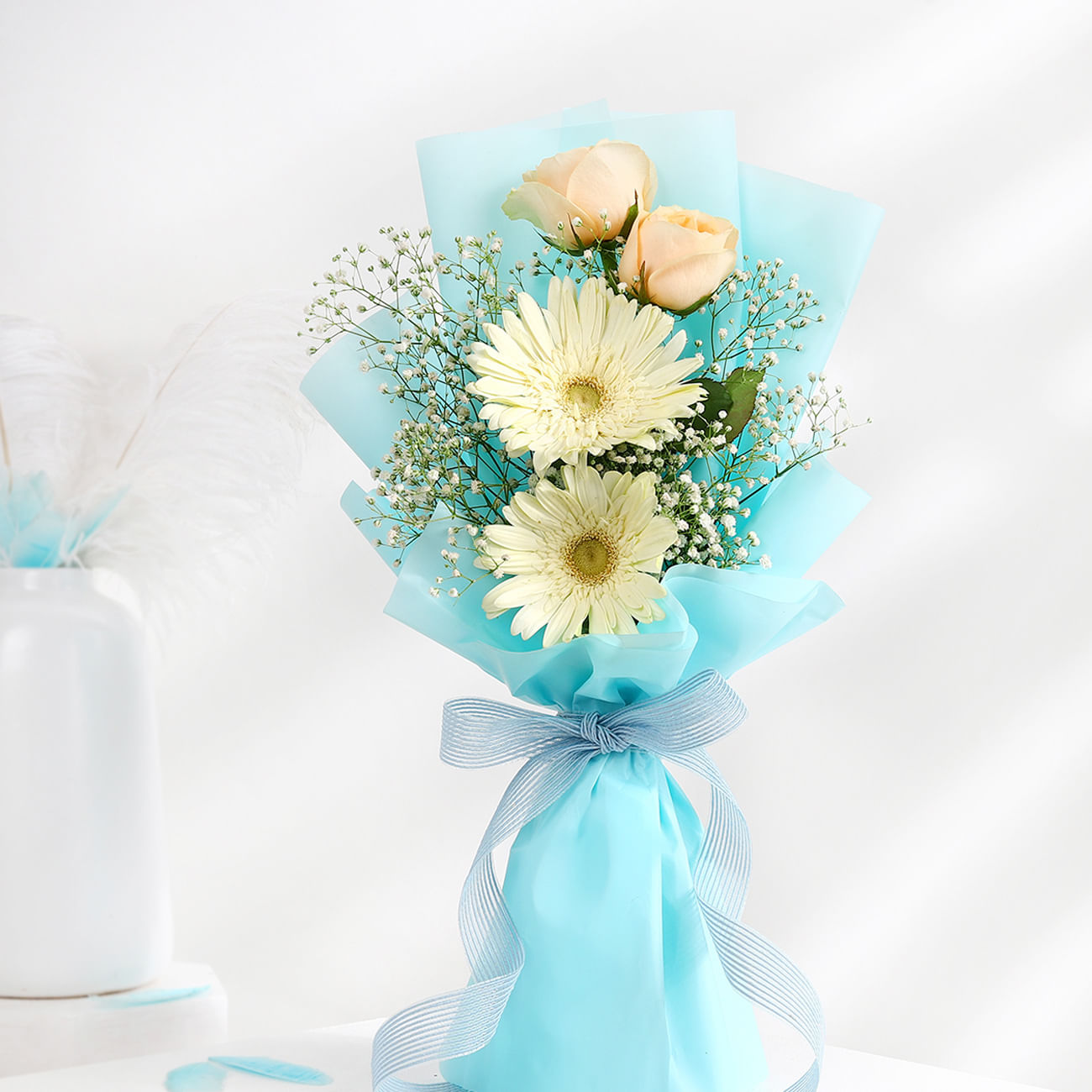 Radiant Gerbera And Roses Bouquet