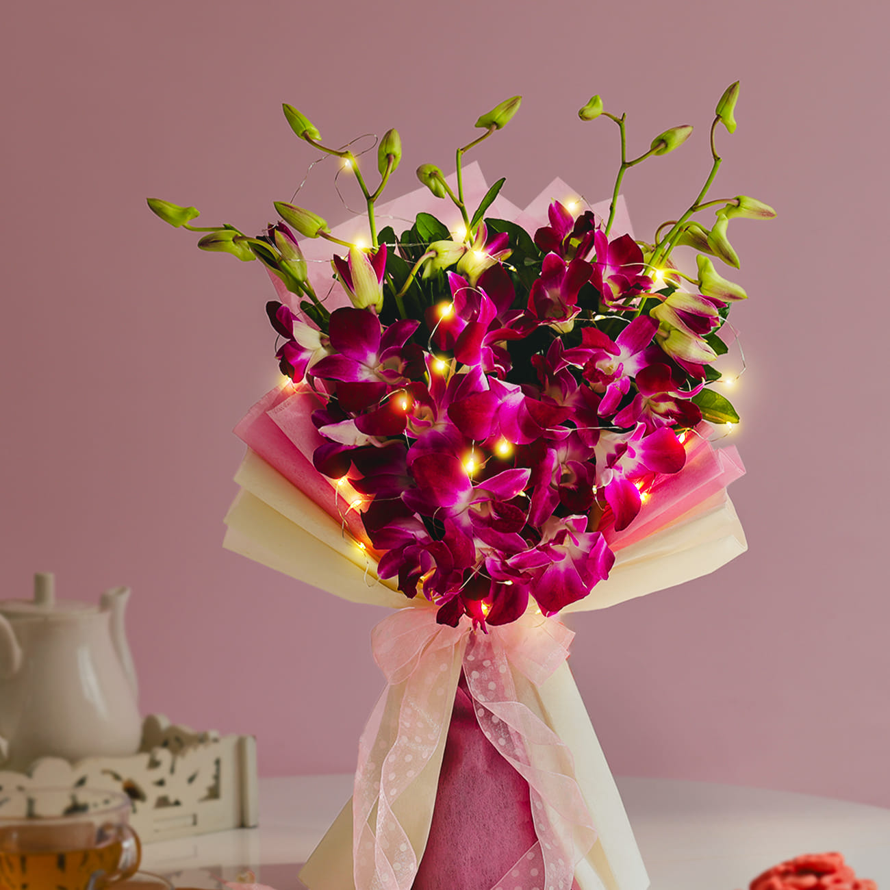 Radiant Orchid Elegance With Lights