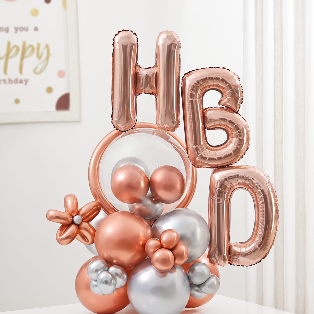 Rose Luxe Birthday Balloon Arrangement