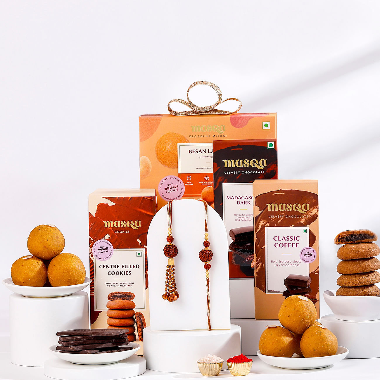 Sacred Bhaiya Bhabhi Rakhi And Sweets Hamper