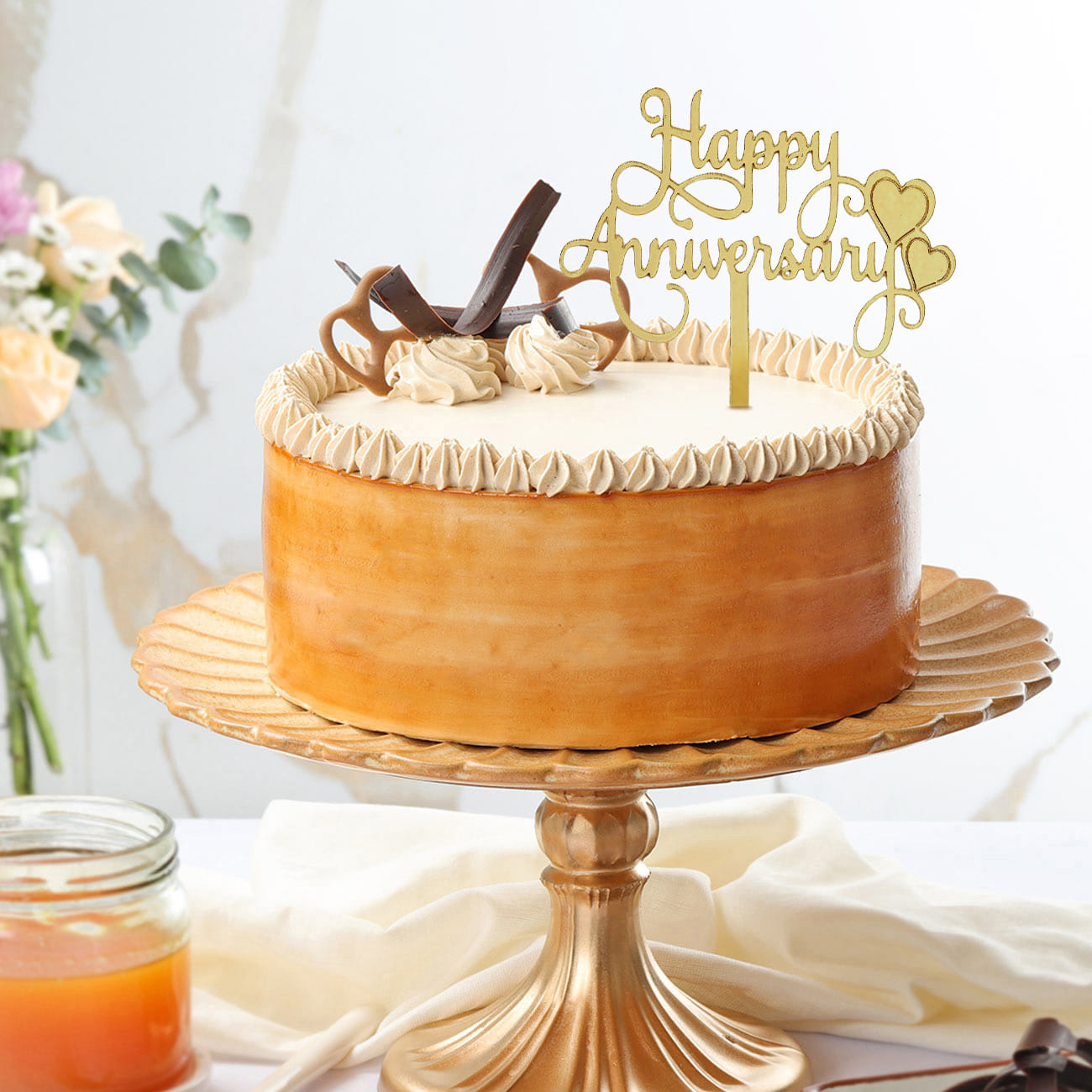 Salted Caramel Drizzle Anniversary Cake