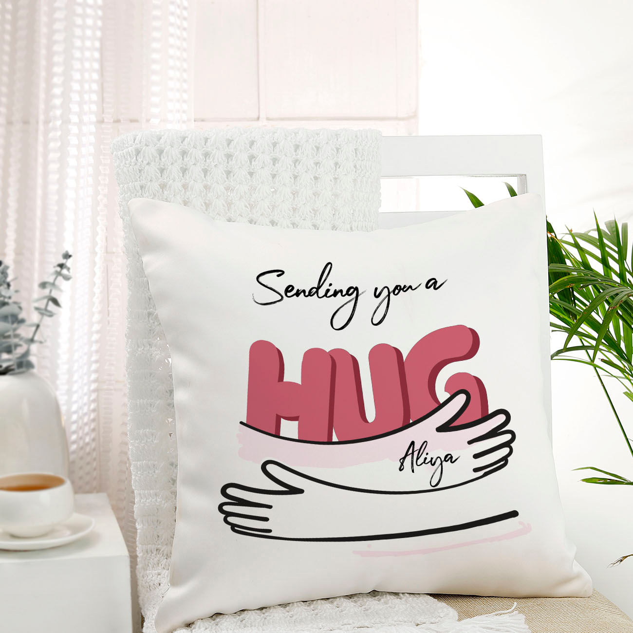 Sending You A Hug Personalized Cushion