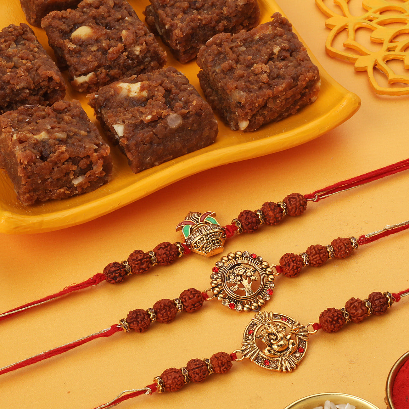 Set of 3 Spiritual Rakhi Hamper