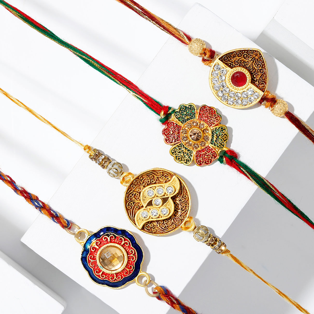 Set of 4 Indian Traditional Crafts Rakhi