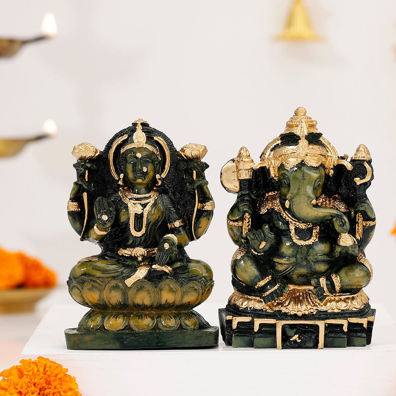 Set of Ganesha and Laxmi Idols