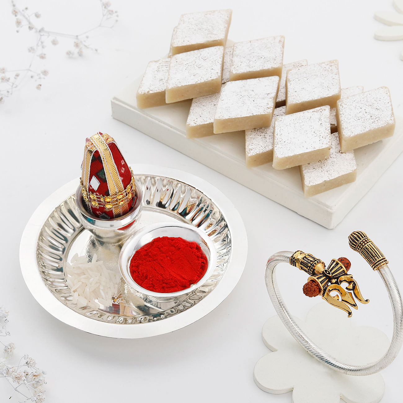 Shiva Rakhi Bracelet And Kaju Katli