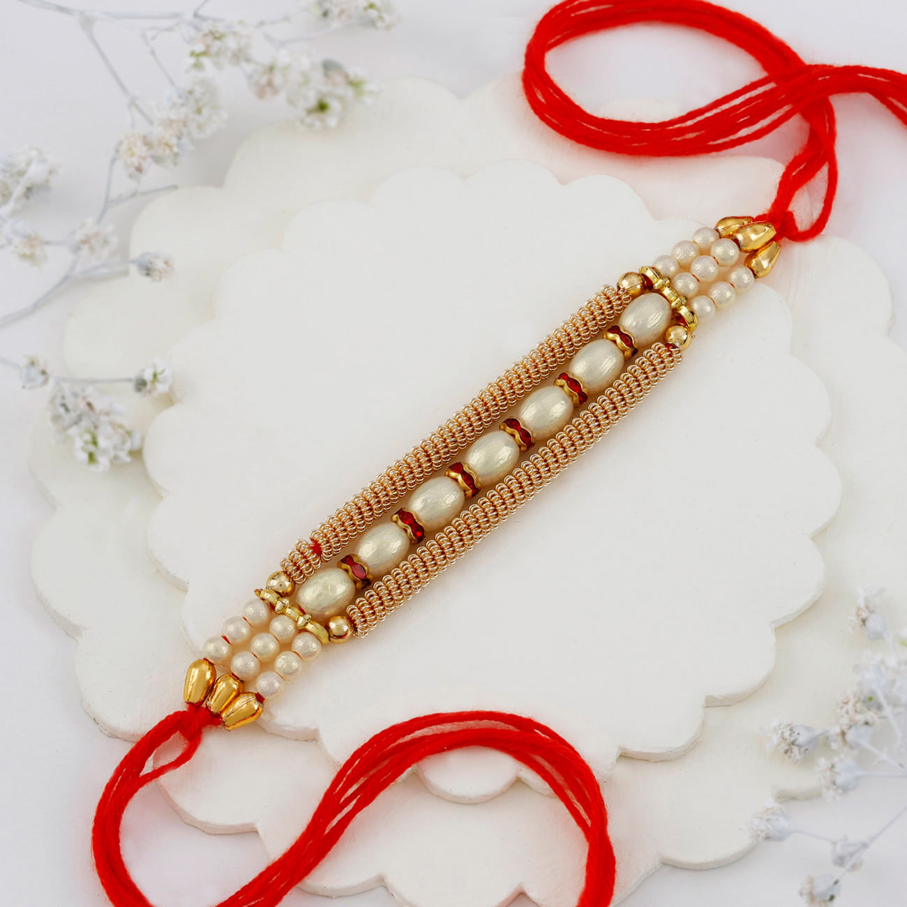 Stylish Salma Work With Pearl Rakhi
