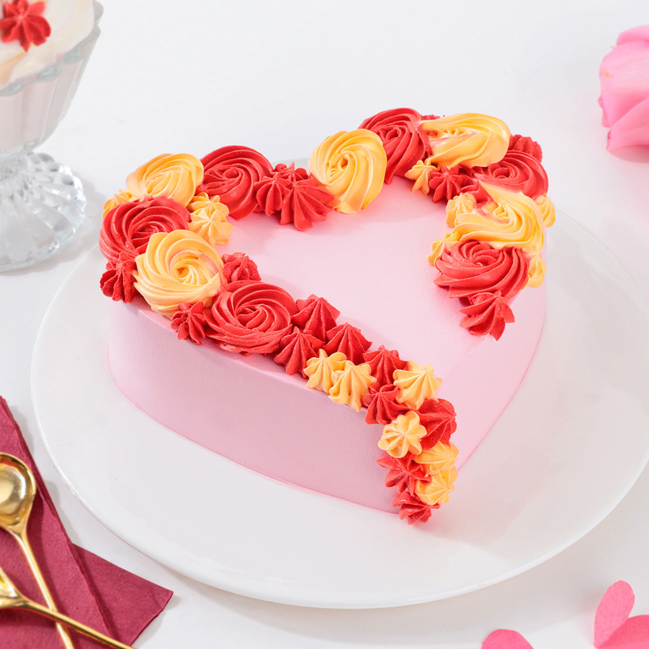 Sunset Heart Cream Cake