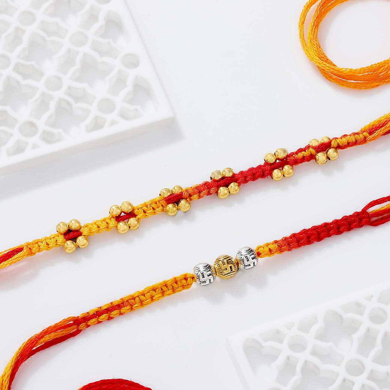 Swastik Macrame Rakhis - Set Of 2