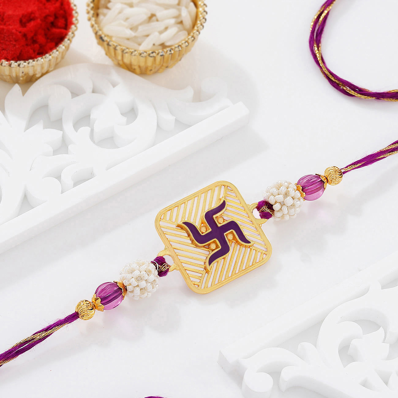 Swastik Meenakari Rakhi