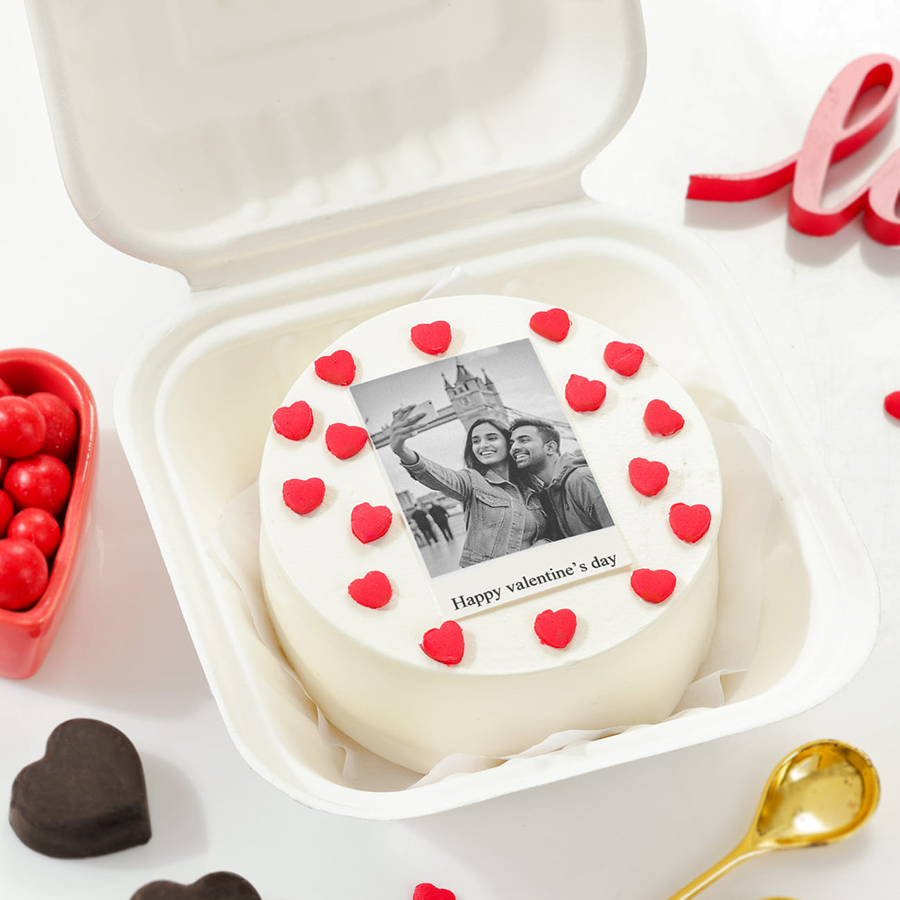 Sweet Love Personalized Valentine's Day Bento Photo Cake