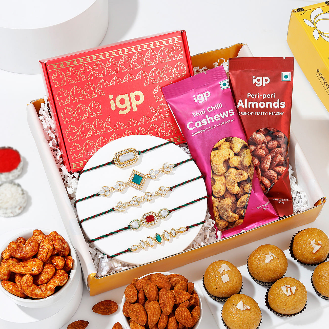 Traditional Kundan Rakhi Hamper