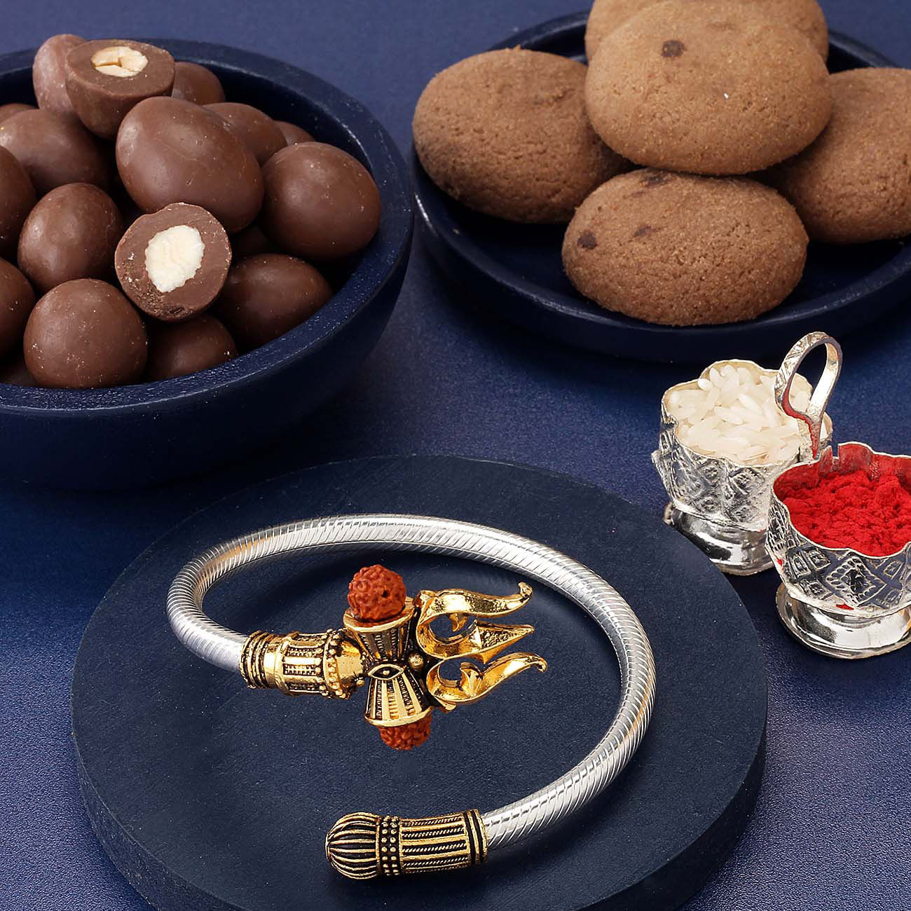 Trishul N Rudraksha Rakhi Hamper