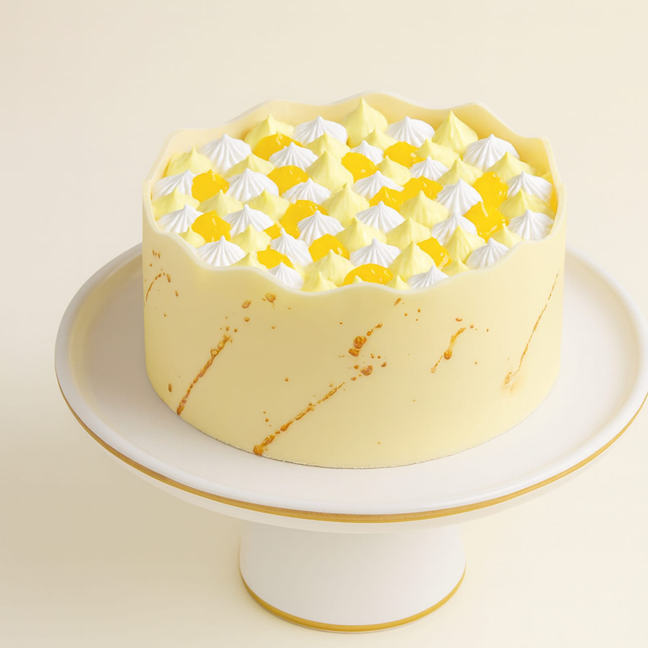 Tropical Pineapple Swirl Cream Cake