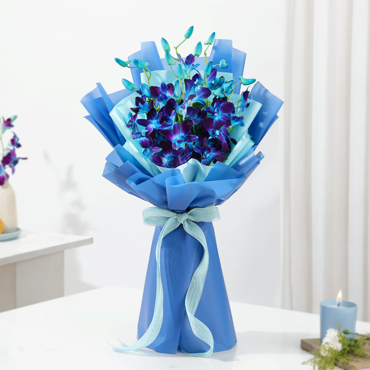 Vibrant Blue Orchids Bouquet