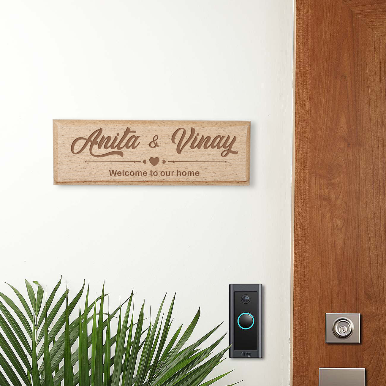Welcome Home - Personalized Wooden Name Plate