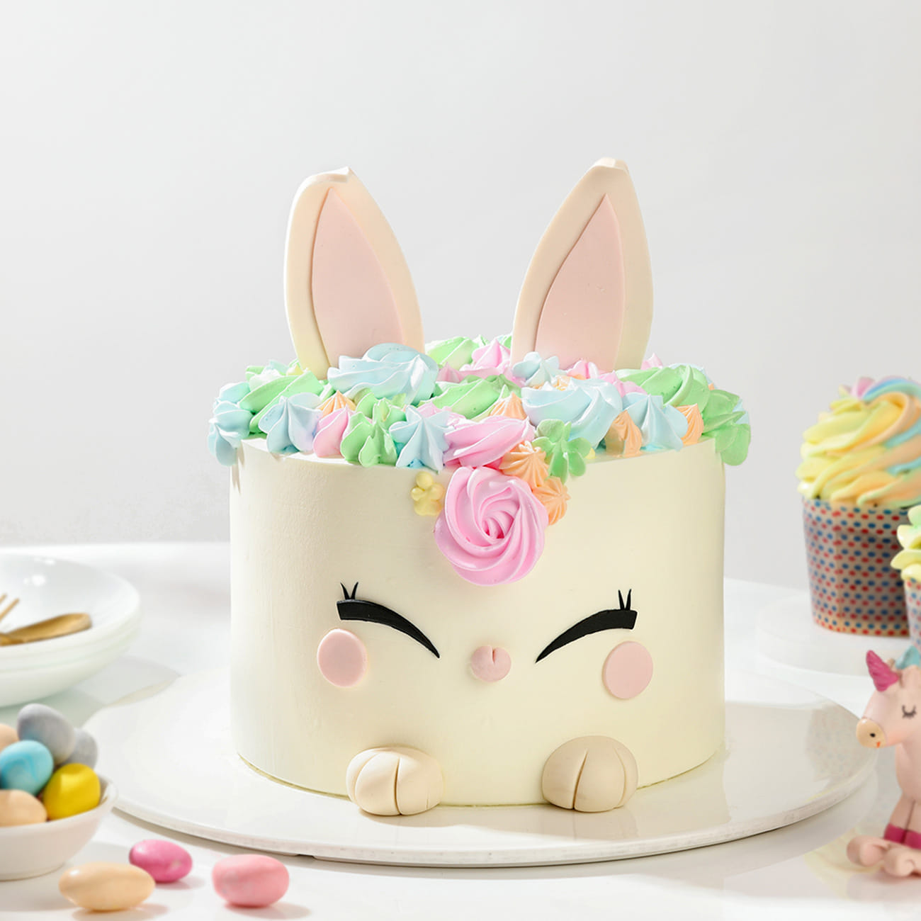 Whimsical Bunny Pastel Cake