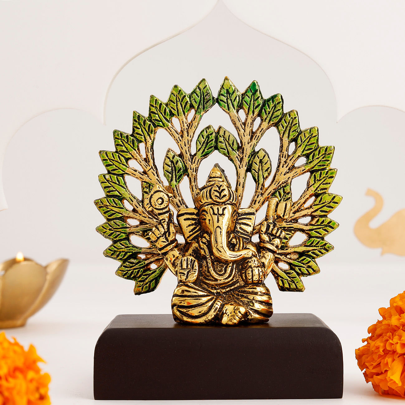 Wishing Tree Lord Ganesha With Wooden Stand