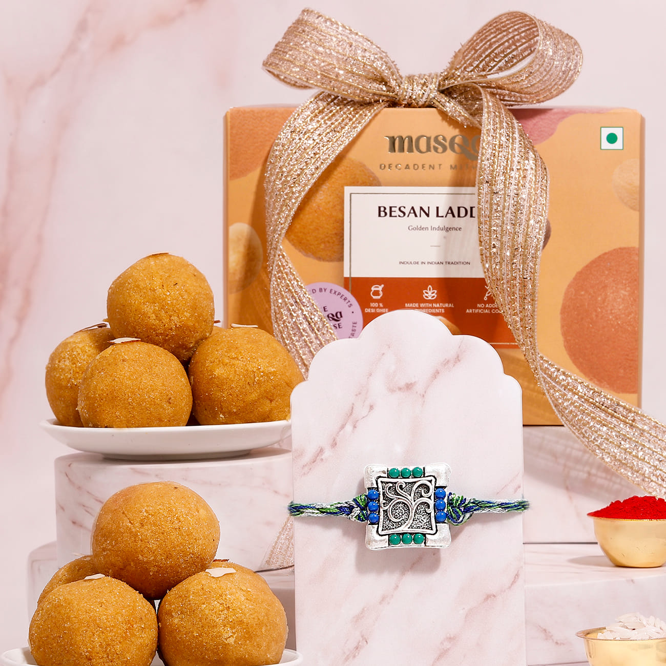 Wishing Tree Rakhi With Besan Laddoo