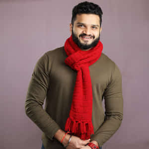 Buy/Send Hand Knitted Woolen Muffler - Red Online | IGP | J11149913