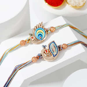 Elephant Evil Eye And Pearls Rakhi - Set Of 2
