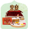 Traditional Diwali pooja thali with essentials