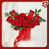 Valentines Red Roses in Vase to Canada
