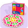 Colorful and intricate Diwali rangoli design