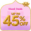 Diwali mega sale banner, up to 50% off gifts