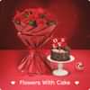 Valentine Flowers With Cake